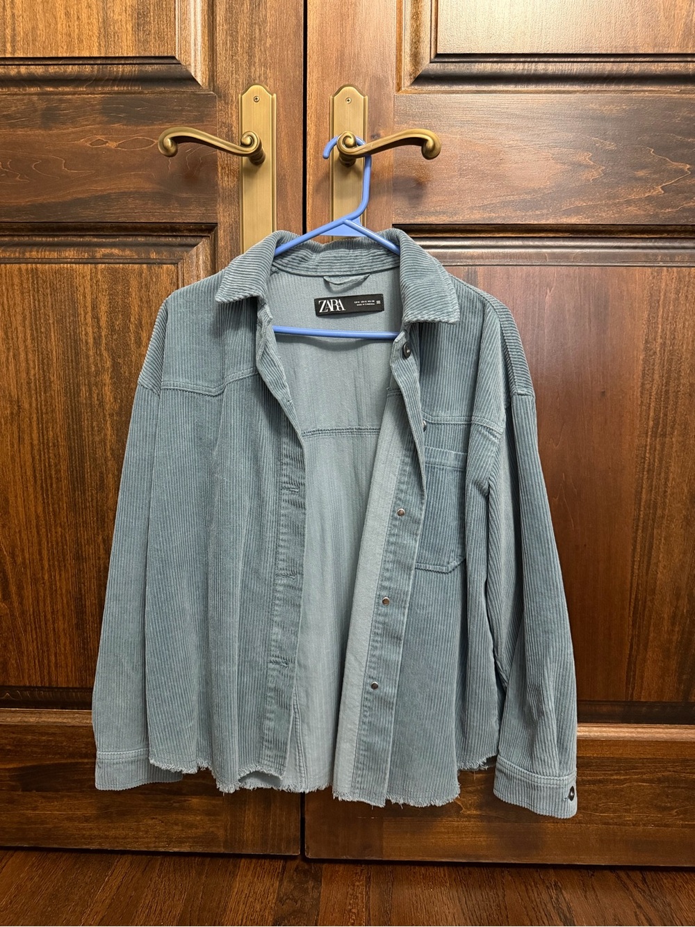 Zara Oversized Blue Corduroy Shacket